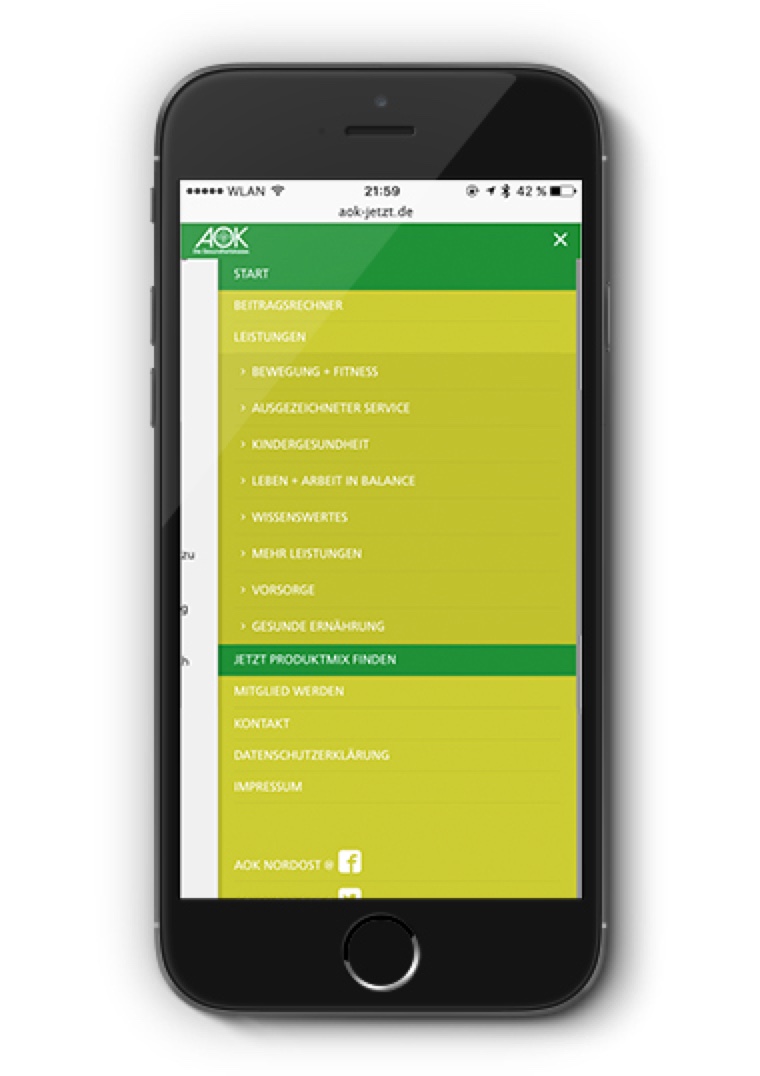 AOK Mobile Menu